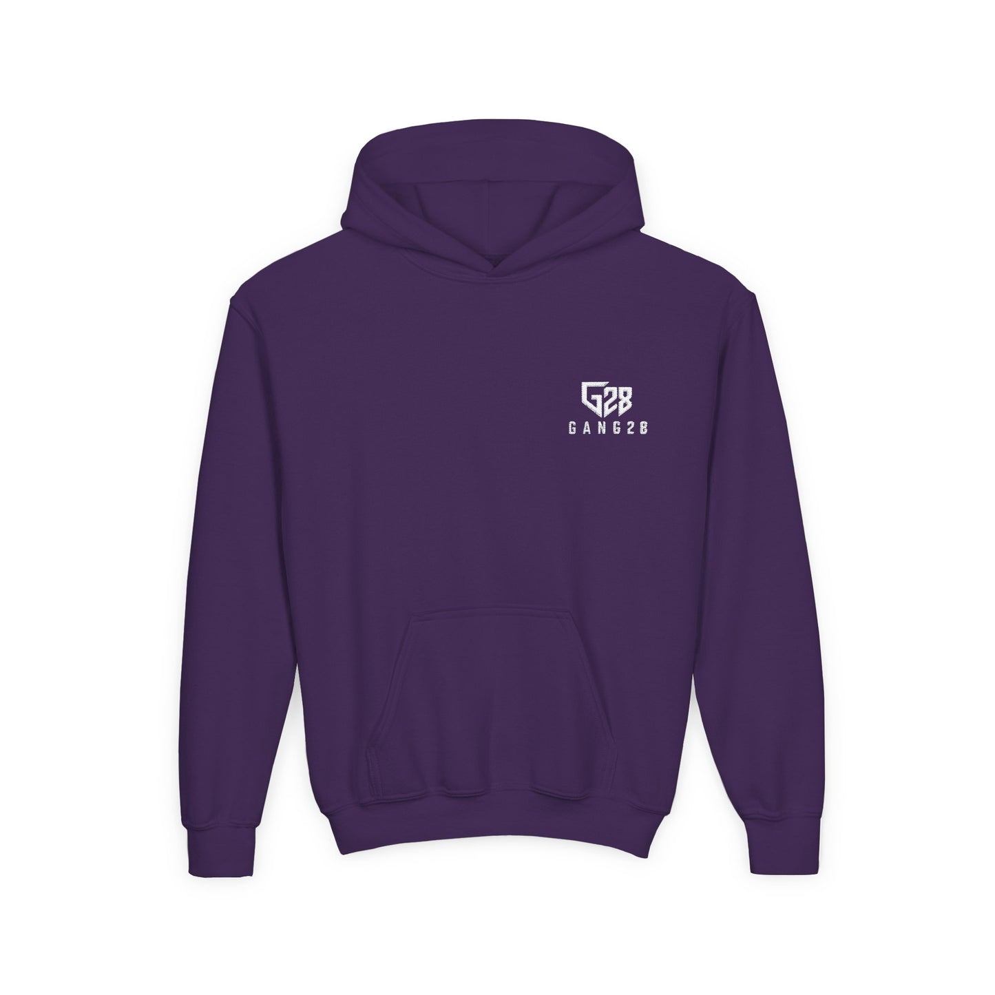 Youth Hoodie with Minimal "GANG20" Logo – Black Kids Pullover