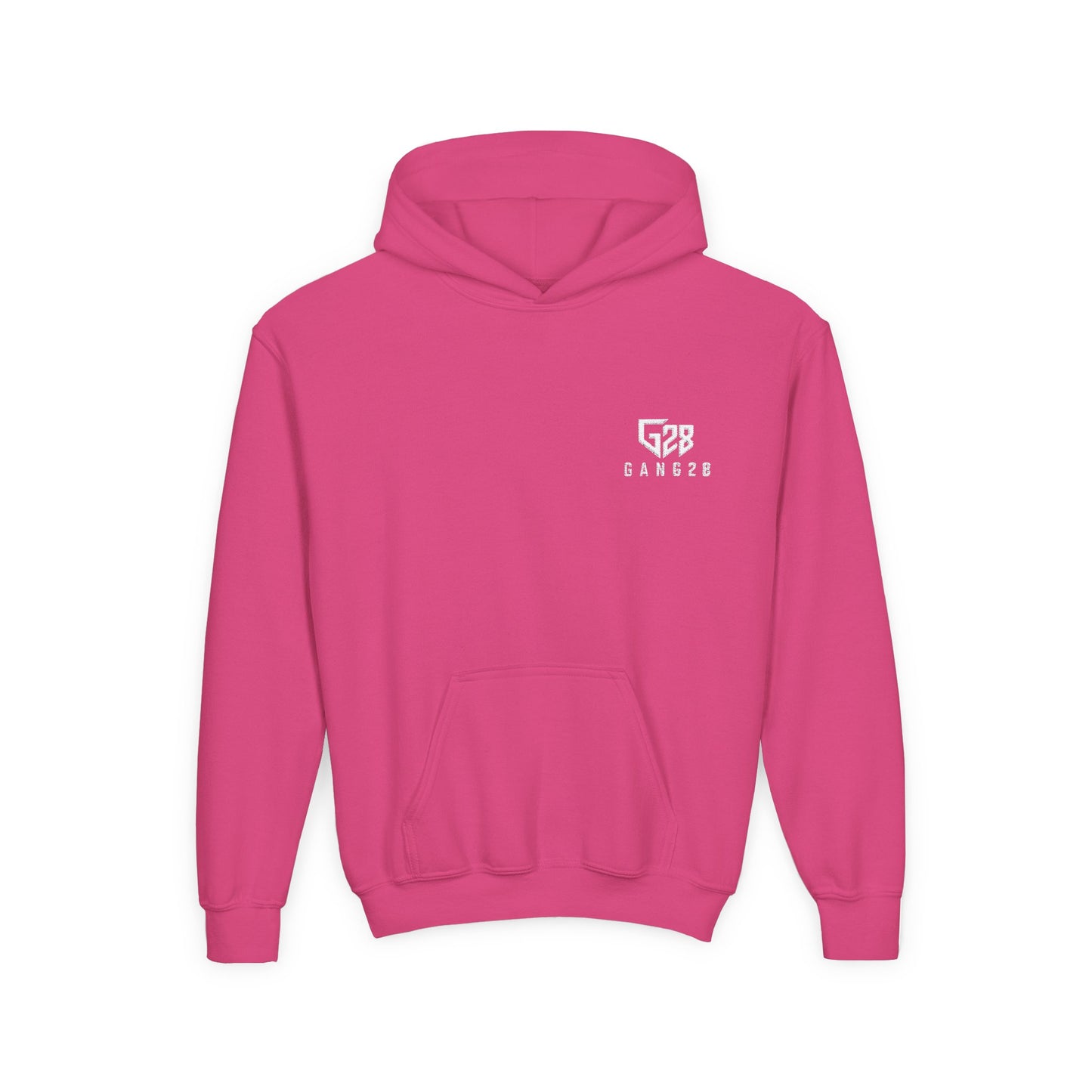 Youth Hoodie with Minimal "GANG20" Logo – Black Kids Pullover
