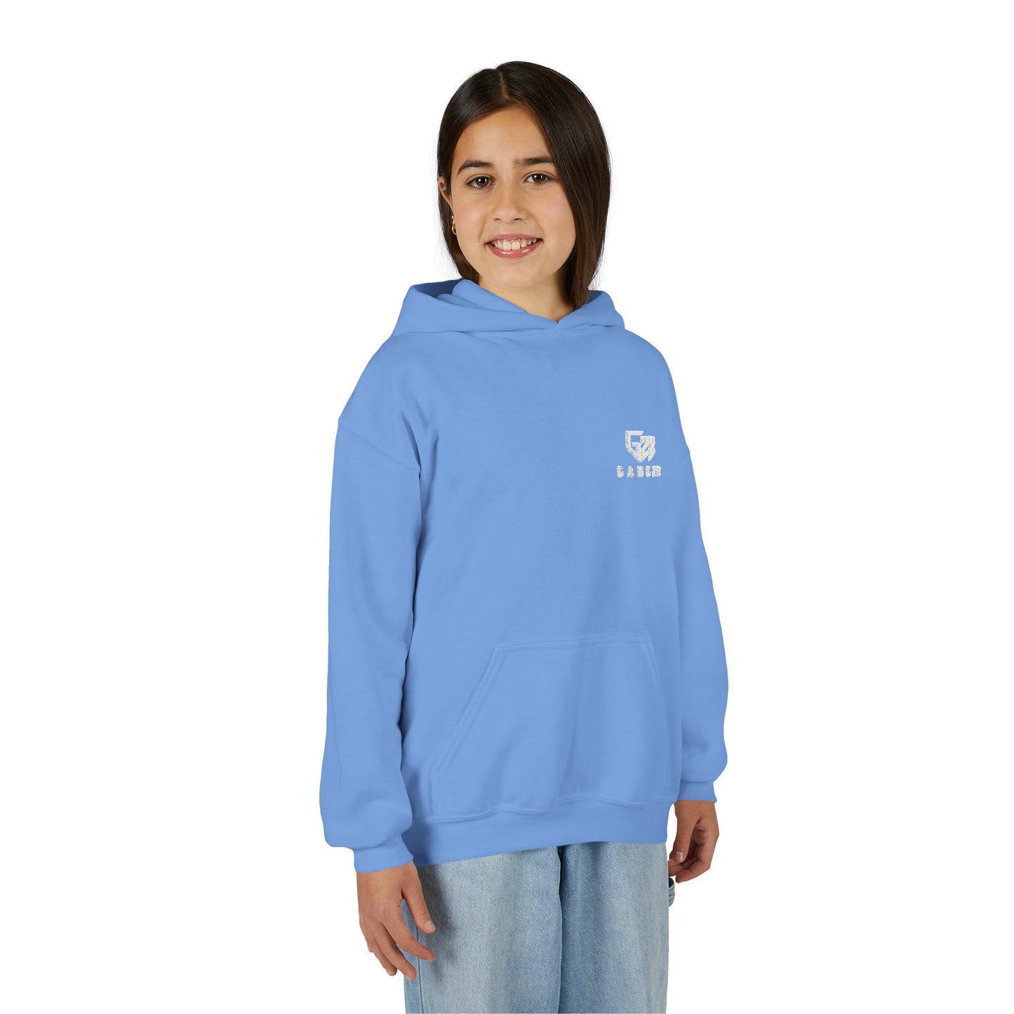 Youth Hoodie with Minimal "GANG20" Logo – Black Kids Pullover